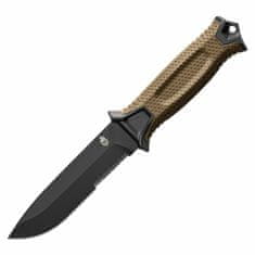 Gerber 31-003655 Strongarm outdoorový nůž 12,7 cm, černá, hnědá, zoubkování, FRN, plastové pouzdro