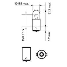 Philips Žárovka osvětlení interiéru, blikače T4W (12 V, 4 W, BA9s) - PHILIPS 12929cp