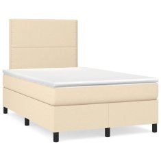 shumee Box spring postel s matrací a LED krémová 120x190 cm textil