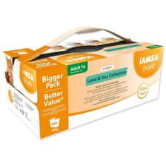 IAMS Kapsička Delights Adult mořské a suchozemské maso v omáčce multipack 4080g (48x85g)