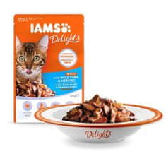 IAMS Kapsička Delights Adult tuňák a sleď v želé 85g