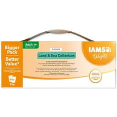 IAMS Kapsička Delights Adult mořské a suchozemské maso v omáčce multipack 4080g (48x85g)