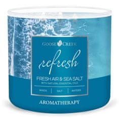 Goose Creek Svíčka AROMATHERAPY 0,41 KG FRESH AIR & SEA SALT, aromatická v dóze, 3 knoty