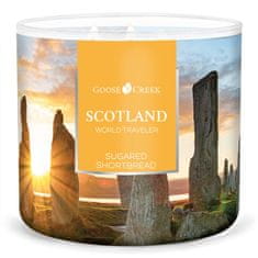 Goose Creek Svíčka WORLD TRAVELER 0,41 KG SCOTLAND - SUGARED SHORTBREAD, aromatická v dóze