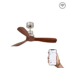 FARO Barcelona FARO MINI LANTAU S stropní ventilátor, matný nikl DC SMART