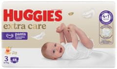 Huggies HUGGIES Kalhotky plenkové jednorázové 3 Extra Care Pants (6-11kg) 48 ks