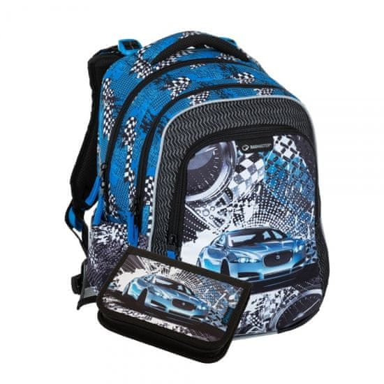 Bagmaster Bagmaster LUMI 23 D mini školní set pro prvňáčky - modré auto