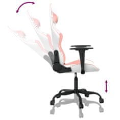 Vidaxl Masážní herní židle bílá a růžová umělá kůže