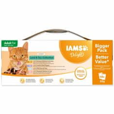 IAMS Kapsička Delights Adult mořské a suchozemské maso v omáčce multipack 4080g (48x85g) 