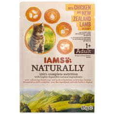 IAMS Kapsička Naturally Adult kuře & jehněčí v omáčce 85g