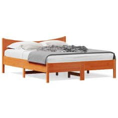shumee Rám postele s čelem voskově hnědý 160x200 cm masivní borovice