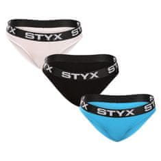 Styx 3PACK dámské kalhotky sportovní guma vícebarevné (3IK96019) - velikost L