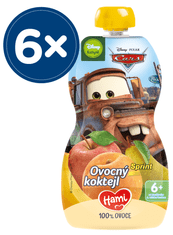 Hami Disney Cars ovocná kapsička Ovocný koktejl 6+, 6 x 110 g