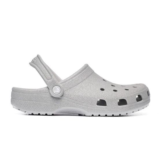 Crocs Dřeváky šedé Classic Glitter Clog