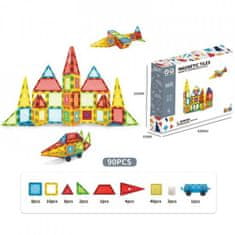 iMex Toys Magnetická stavebnice Magnetic Tiles 90ks