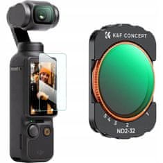 K&F Concept Filtr ND Grey Nastavitelný ND2-ND32 pro DJI Osmo Pocket 3 HD MC Nano X K&F