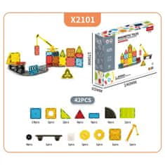 iMex Toys Magnetická stavebnice Magnetic Tiles Industry 42ks