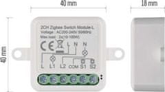 Emos GoSmart modul spínací IP-2104SZ, ZigBee, 2-kanálový (nevyžaduje N vodič)