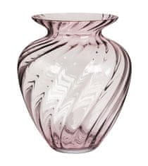 Decor By Glassor Skleněná váza růžová kroucená 