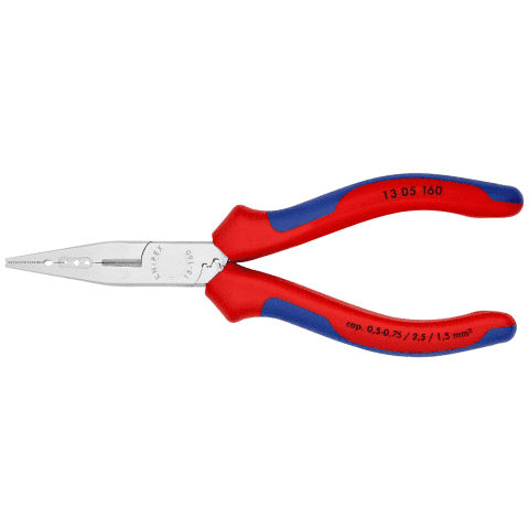 Knipex Elektrikářské kleště, chromované, odizolovací, 0,5-0,75/1,5/2,5 mm - KNIPEX 13 05 160