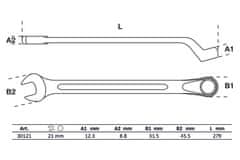 BGS technic Očkoplochý klíč 21 mm vyhnutý - BGS 30121