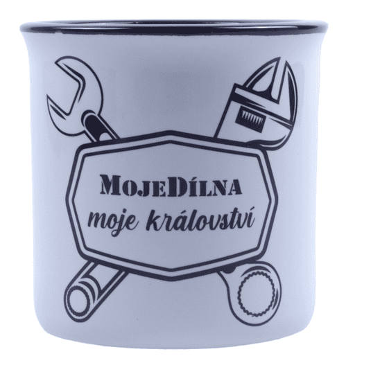 MDTools Hrníček "MojeDílna moje království", bílý, 240 ml