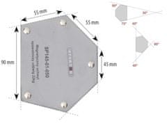 MDTools Úhlový magnet víceúhlový, nosnost 22 kg - SPARTUS SP145-01-050