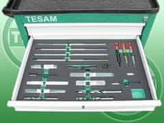 TESAM Hydraulický stahovák na vstřikovače CDI, HDI, CRD, velká sada s vozíkem - TESAM TS2000