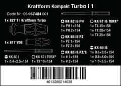 Wera Elektrikářské šroubovací čepele VDE 1000 V, Kraftform Turbo, sad 16 dílů - Wera 