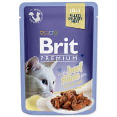 Brit Kapsička Premium Cat Delicate hovězí, filety v želé 85g