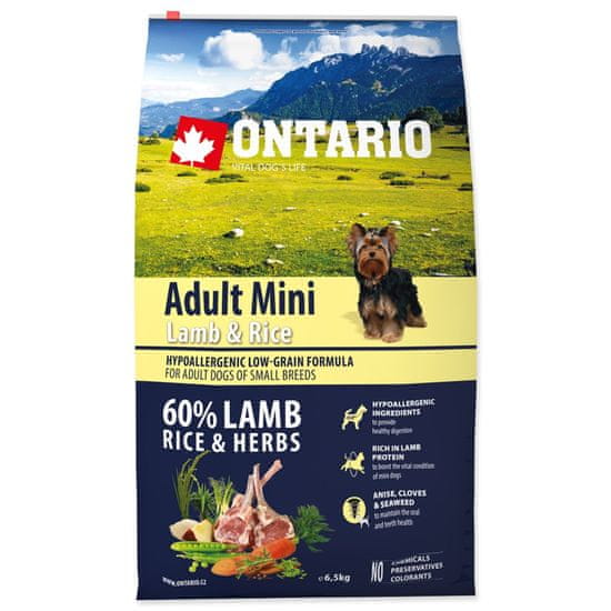 Ontario Krmivo Adult Mini Lamb & Rice 6,5kg