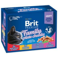 Brit Kapsička Premium Cat Family Plate v omáčce Multi 1200g (12x100g)