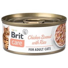 Brit Konzerva Care Cat kuře s rýží, filety 70g