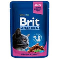 Brit Kapsička Premium Cat Pouches kuře a krůta 100g