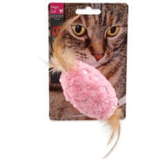 Magic cat Hračka míček žinylkový s pírky a catnip mix 20cm