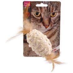 Magic cat Hračka míček žinylkový s pírky a catnip mix 20cm