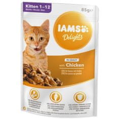 IAMS Kapsička Delights Kitten kuře v omáčce 85g