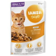 IAMS Kapsička Delights Kitten kuře v omáčce 85g