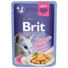 Brit Kapsička Premium Cat Delicate kuře, filety v želé 85g