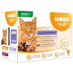 IAMS Kapsička Delights Adult suchozemské maso v omáčce multipack 1020g (12x85gr)