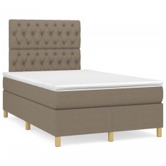 shumee Box spring postel s matrací a LED taupe 120x190 cm textil