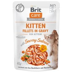 Brit Kapsička Care Cat Kitten losos, filety v omáčce 85g