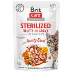 Brit Kapsička Care Cat Sterilized kachna, filety v omáčce 85g