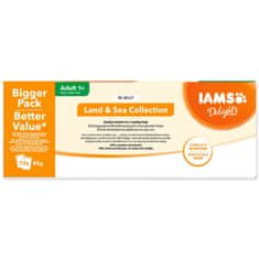 IAMS Kapsička Delights Adult mořské a suchozemské maso v želé multipack 6120g (72x85g)