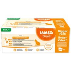 IAMS Kapsička Delights Adult mořské a suchozemské maso v omáčce multipack 6120g (72x85g)