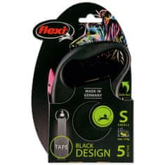 Flexi Vodítko Black Design páska S růžové 5m