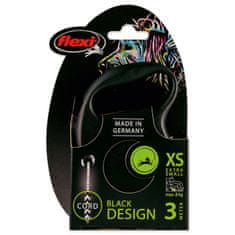 Flexi Vodítko Black Design lanko XS černé 3m