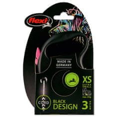 Flexi Vodítko Black Design lanko XS růžové 3m