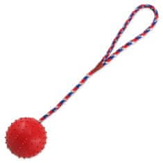 Dog Fantasy Hračka míček gumový s provazemmix barev 7x30cm
