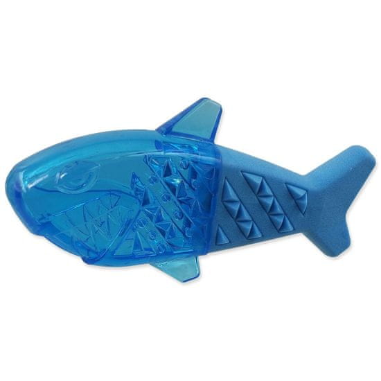 Dog Fantasy Hračka žralok chladící modrá 18x9x4cm